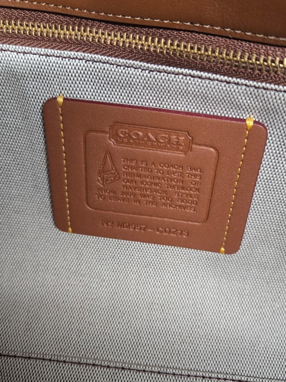 Coach Suede Haversack bag warm brown - Picture 9 of 12